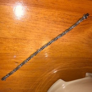 Silver and diamond tennis bracelet